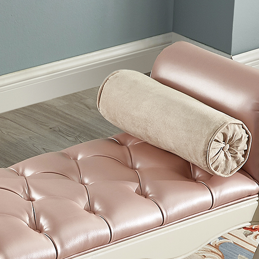 European Fabric Leather Wood Shoe Bench