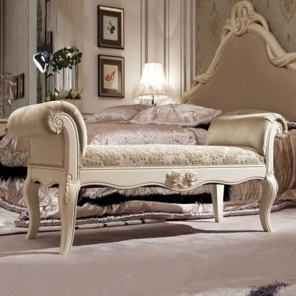 European Fabric Leather Wood Shoe Bench