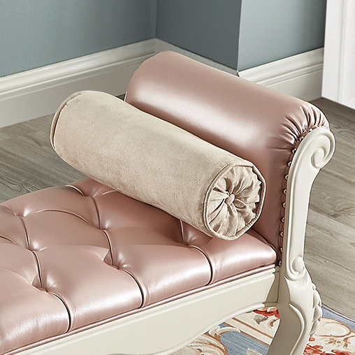 European Fabric Leather Wood Shoe Bench