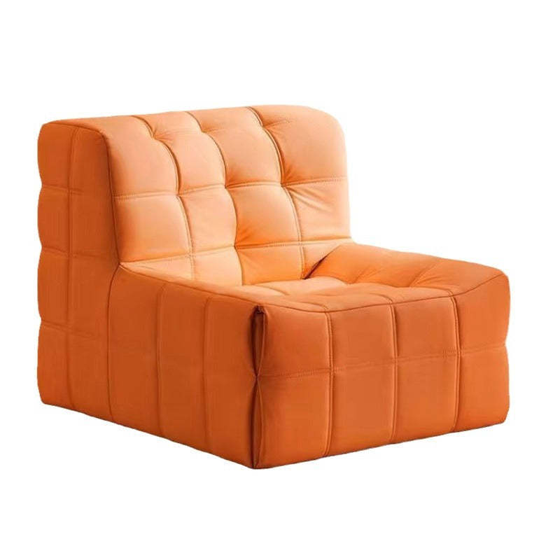 Nordic Corduroy Leather Block Accent Chair