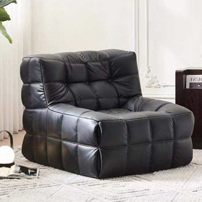 Nordic Corduroy Leather Block Accent Chair — Pink - Corduroy
