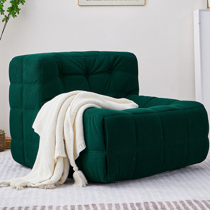 Nordic Corduroy Leather Block Accent Chair