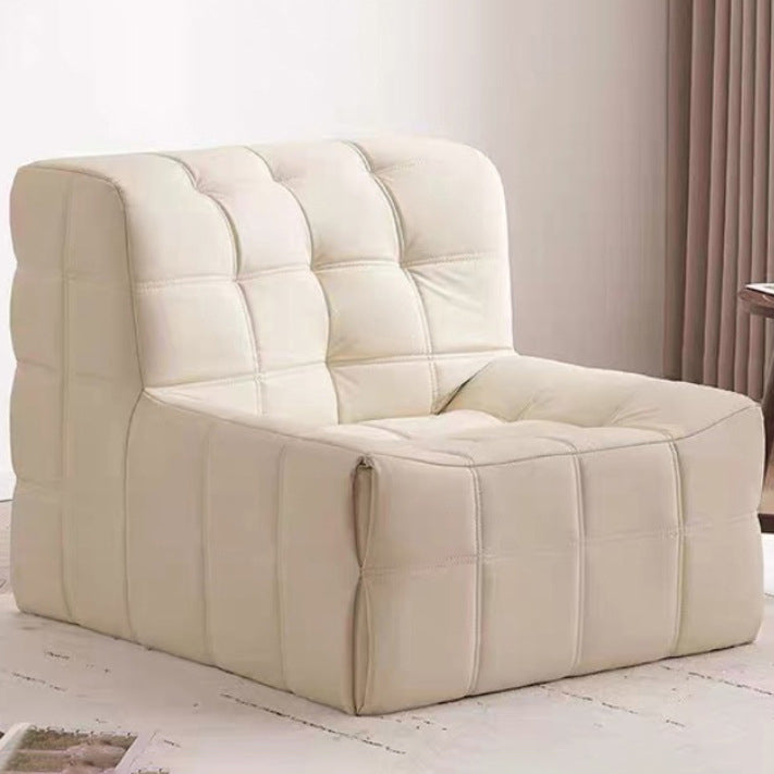 Nordic Corduroy Leather Block Accent Chair