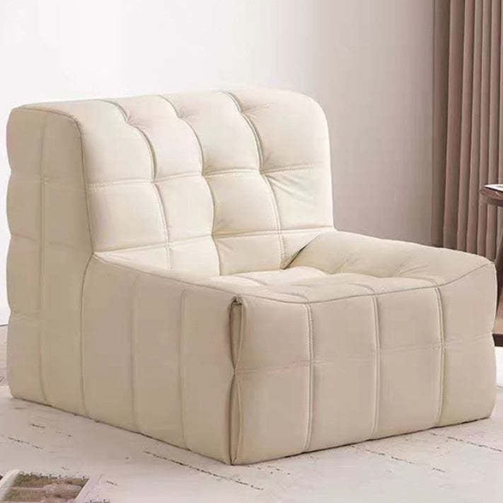 Nordic Corduroy Leather Block Accent Chair