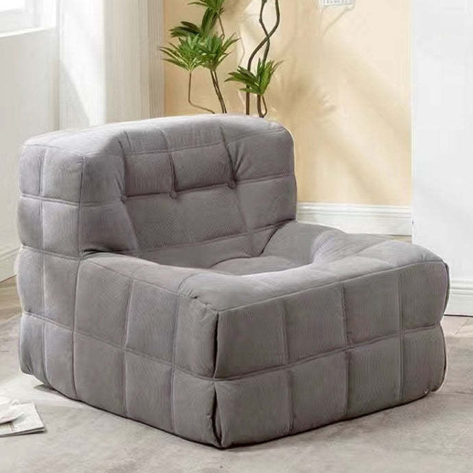 Nordic Corduroy Leather Block Accent Chair