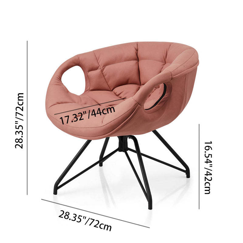 Nordic Tech Fabric Iron Round Accent Chair — Gray
