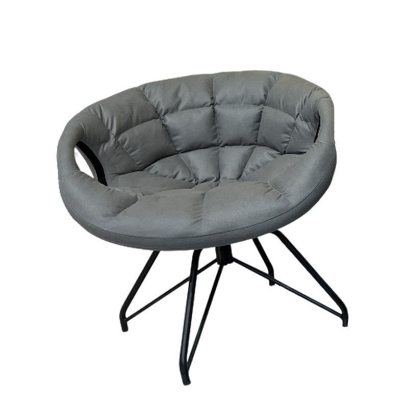 Nordic Tech Fabric Iron Round Accent Chair
