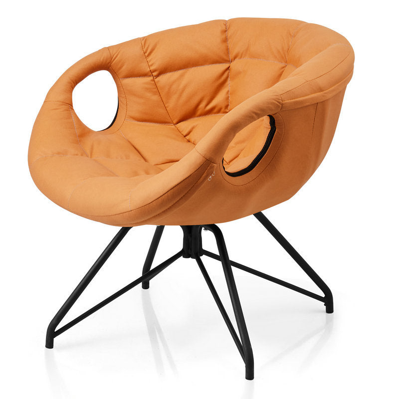 Nordic Tech Fabric Iron Round Accent Chair