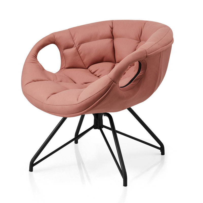 Nordic Tech Fabric Iron Round Accent Chair