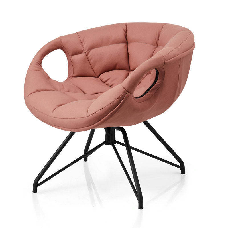 Nordic Tech Fabric Iron Round Accent Chair