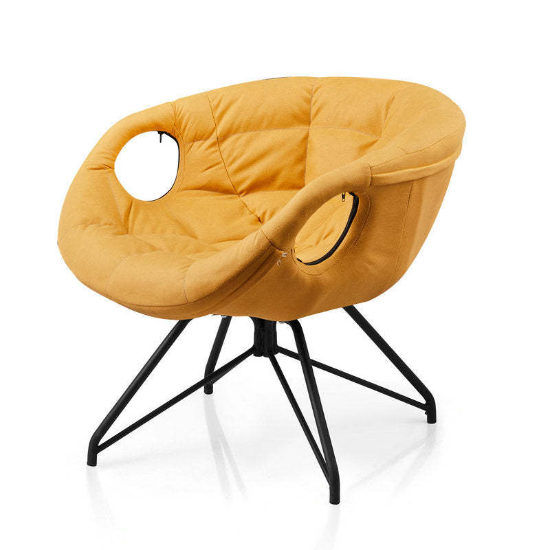Nordic Tech Fabric Iron Round Accent Chair