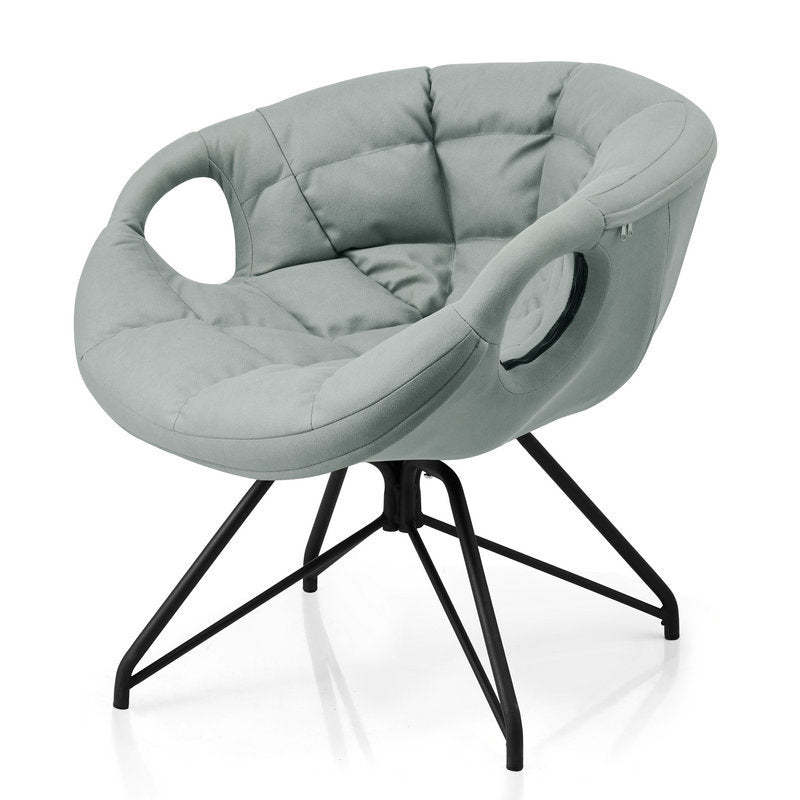 Nordic Tech Fabric Iron Round Accent Chair