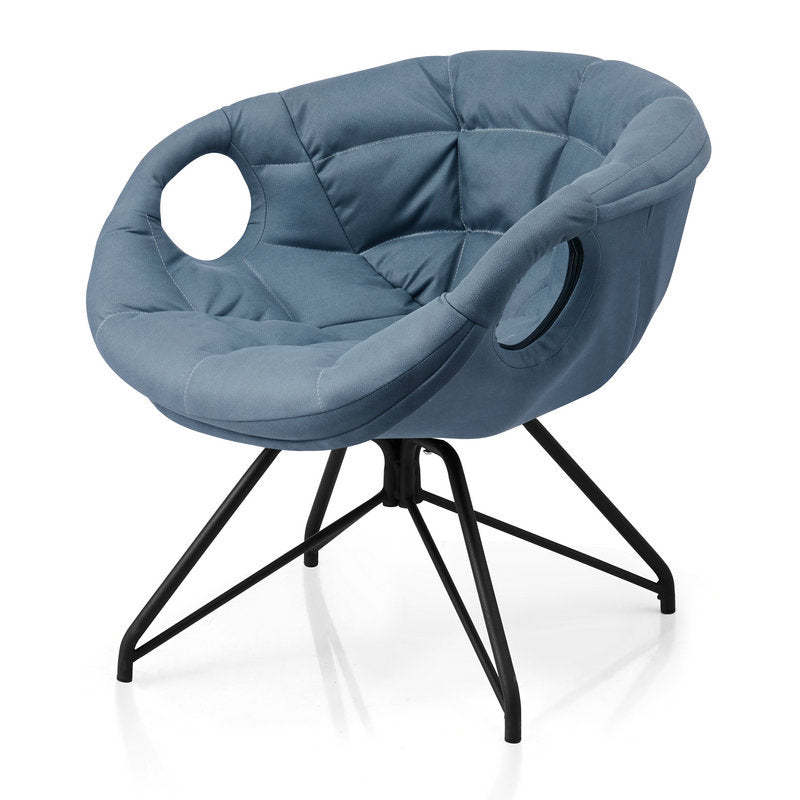 Nordic Tech Fabric Iron Round Accent Chair