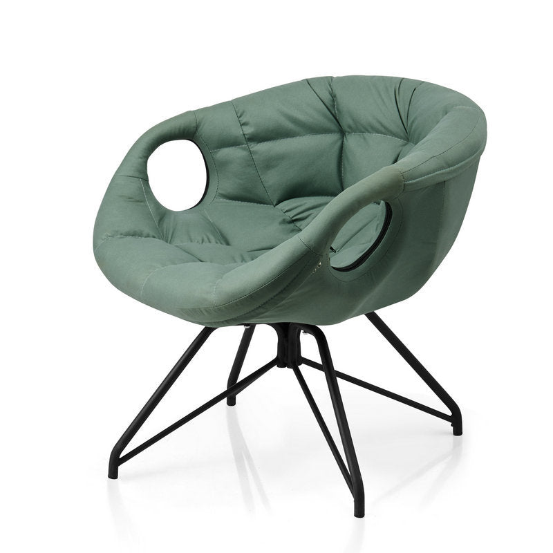 Nordic Tech Fabric Iron Round Accent Chair