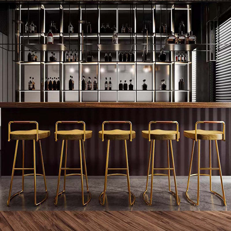 Lighom rustic square iron wood marble bar & counter stools