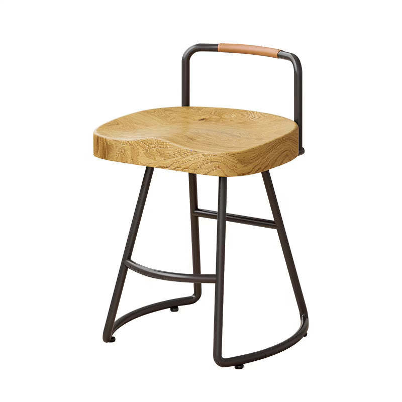 Farmhouse Wood Iron Square Bar Stool