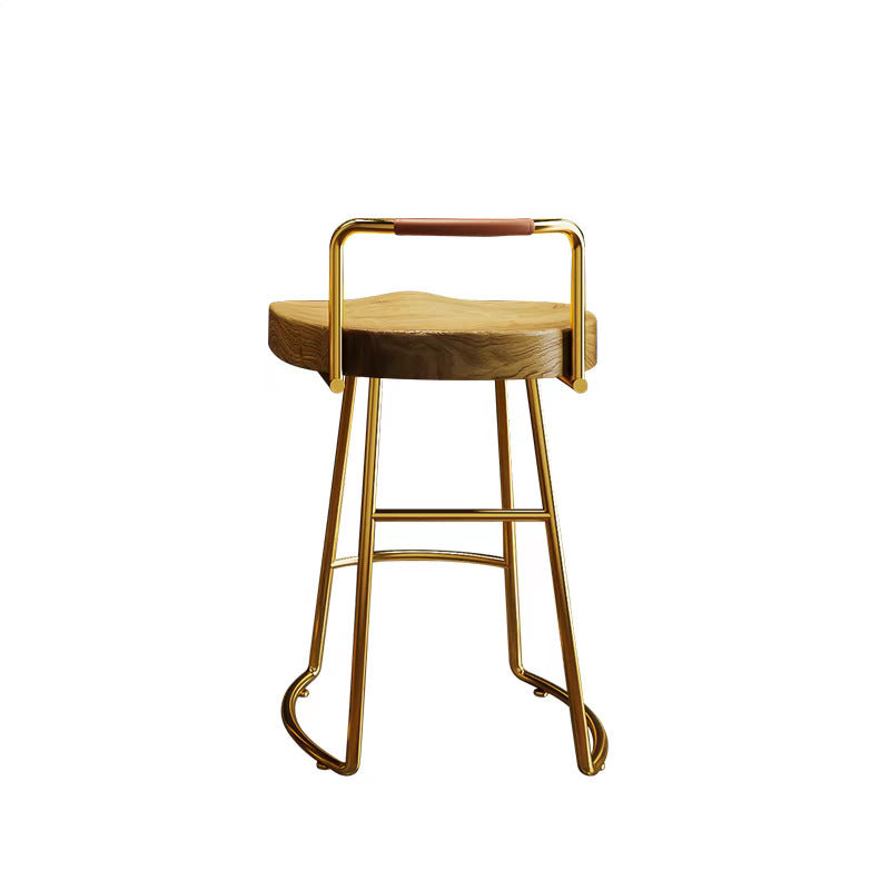 Farmhouse Wood Iron Square Bar Stool