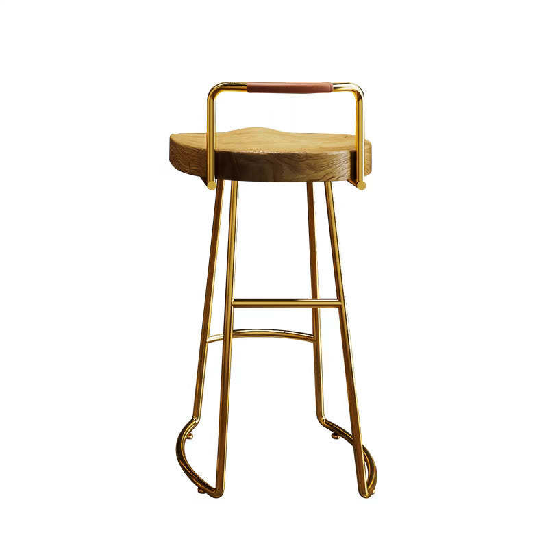 Farmhouse Wood Iron Square Bar Stool