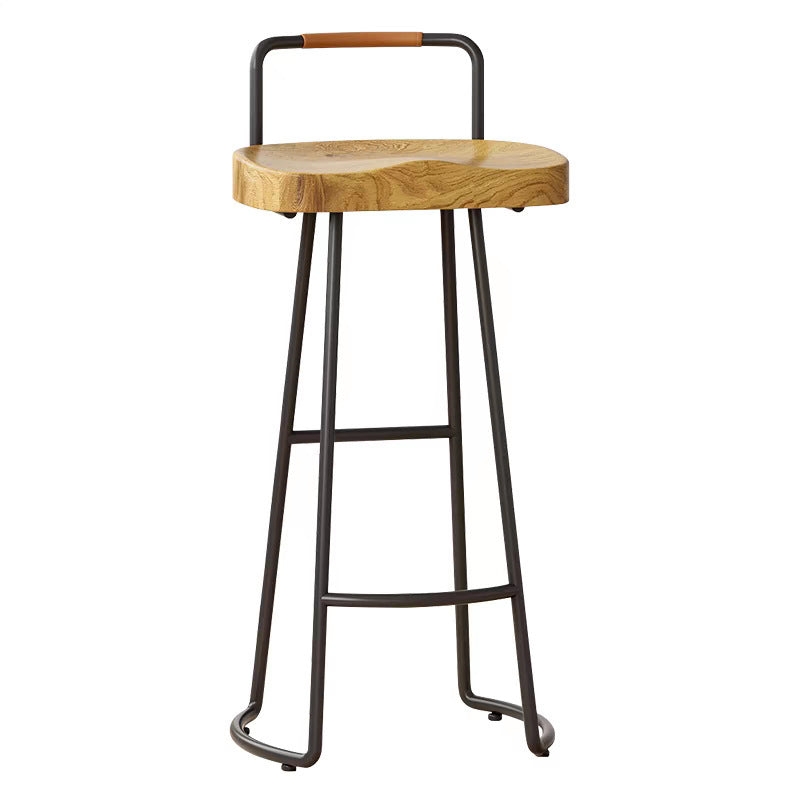 Farmhouse Wood Iron Square Bar Stool