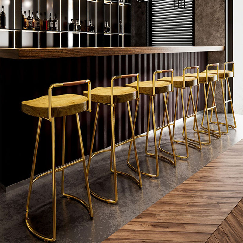 Farmhouse Wood Iron Square Bar Stool — Black