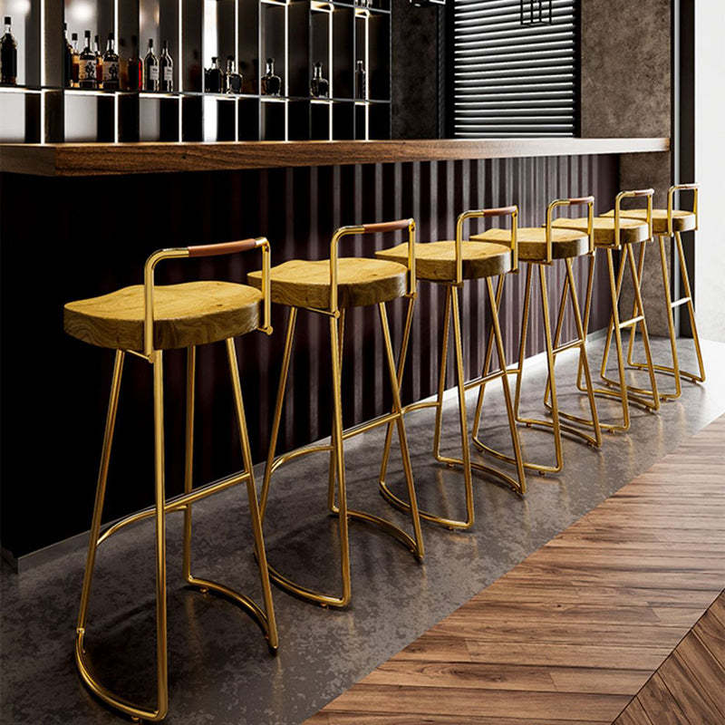 Farmhouse Wood Iron Square Bar Stool — Black