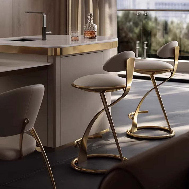 Modern Microfiber Leather Chair — Gold