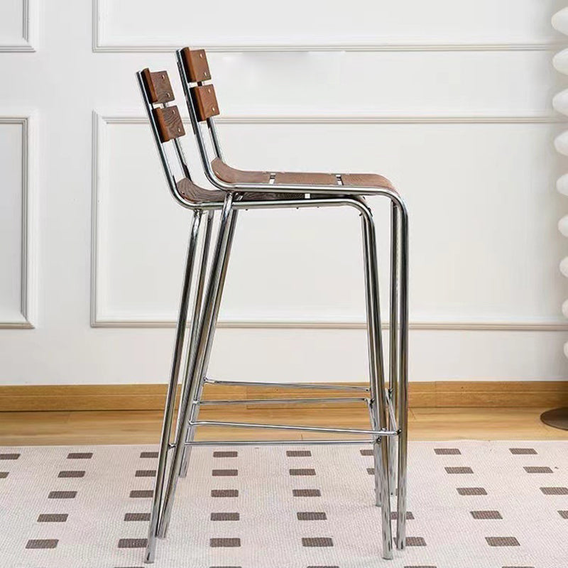 Retro Wood Iron Square Bar Stool