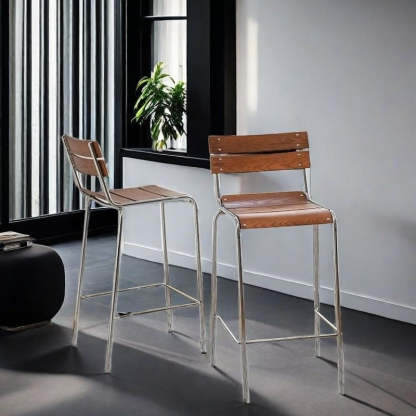 Retro Wood Iron Square Bar Stool