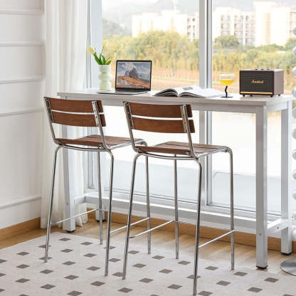 Retro Wood Iron Square Bar Stool