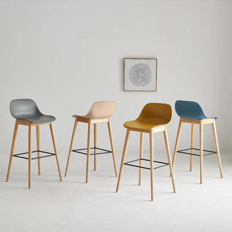 Nordic Beech Metal Square Bar Stool