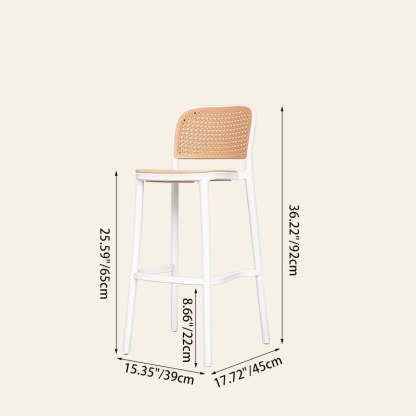 Scandinavian Woven Square Bar Stool