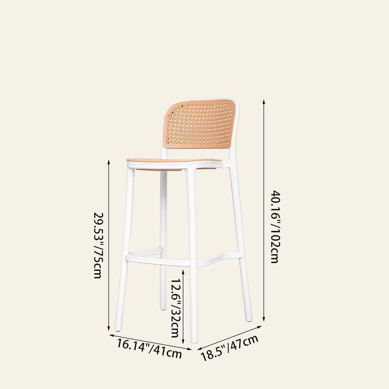 Scandinavian Woven Square Bar Stool