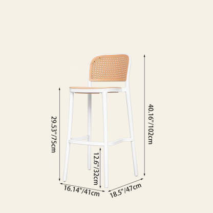 Scandinavian Woven Square Bar Stool