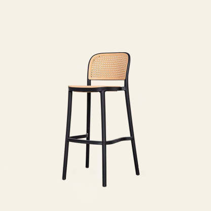 Scandinavian Woven Square Bar Stool
