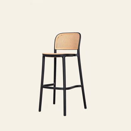 Scandinavian Woven Square Bar Stool