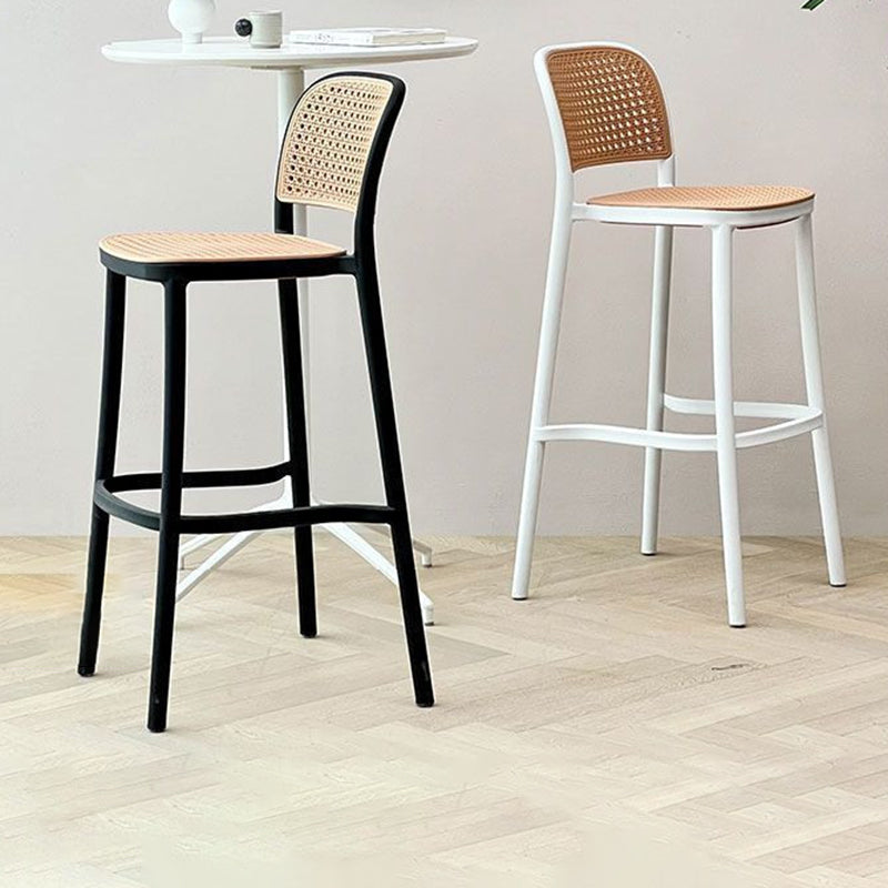 Scandinavian Woven Square Bar Stool