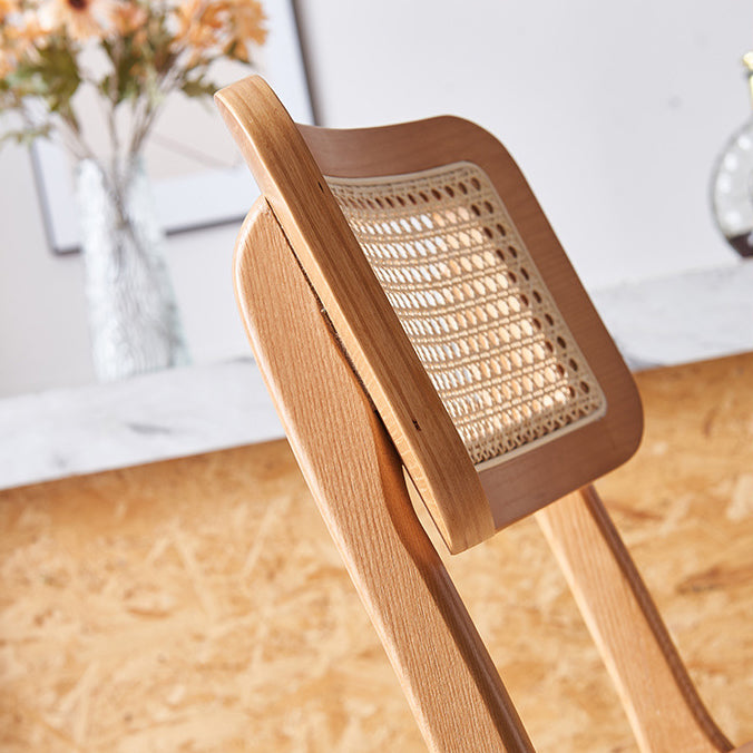 Japanese Woven Ash Wood Rattan Bar Stool