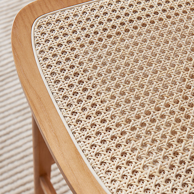 Japanese Woven Ash Wood Rattan Bar Stool
