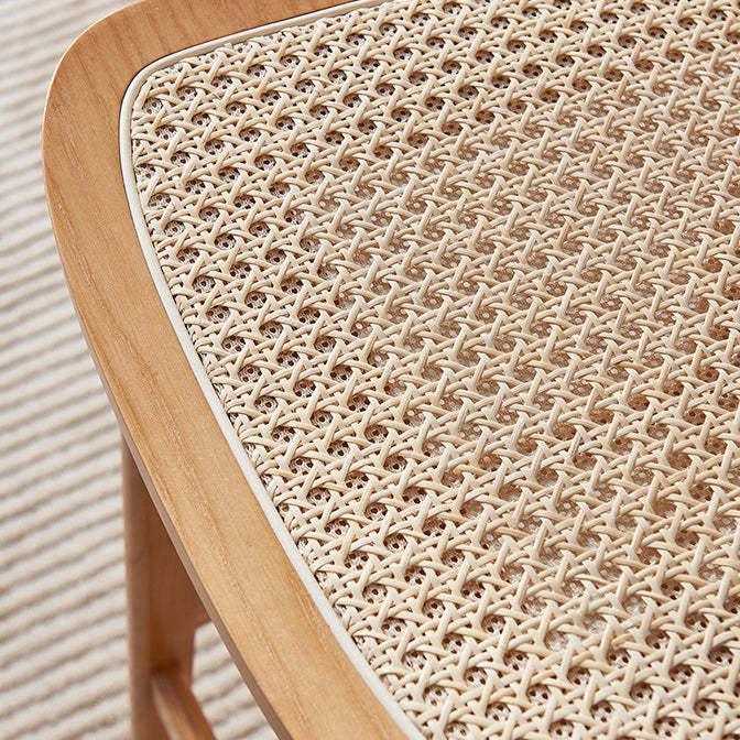 Japanese Woven Ash Wood Rattan Bar Stool