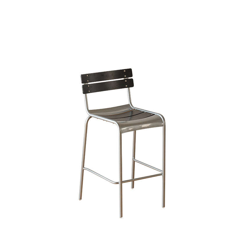 Retro Beech Wood Metal Bar Stool