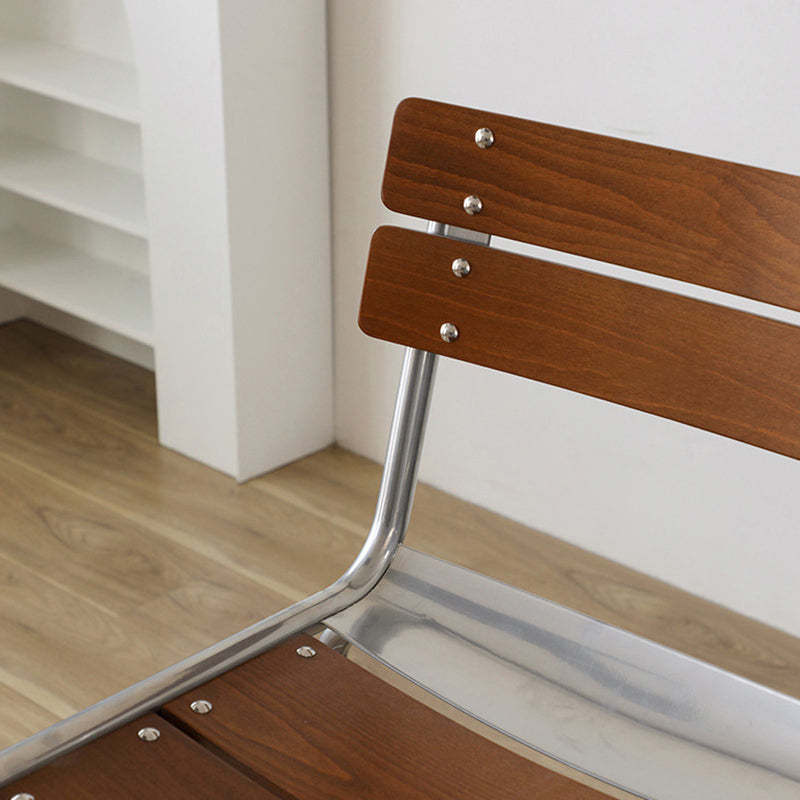 Retro Beech Wood Metal Bar Stool