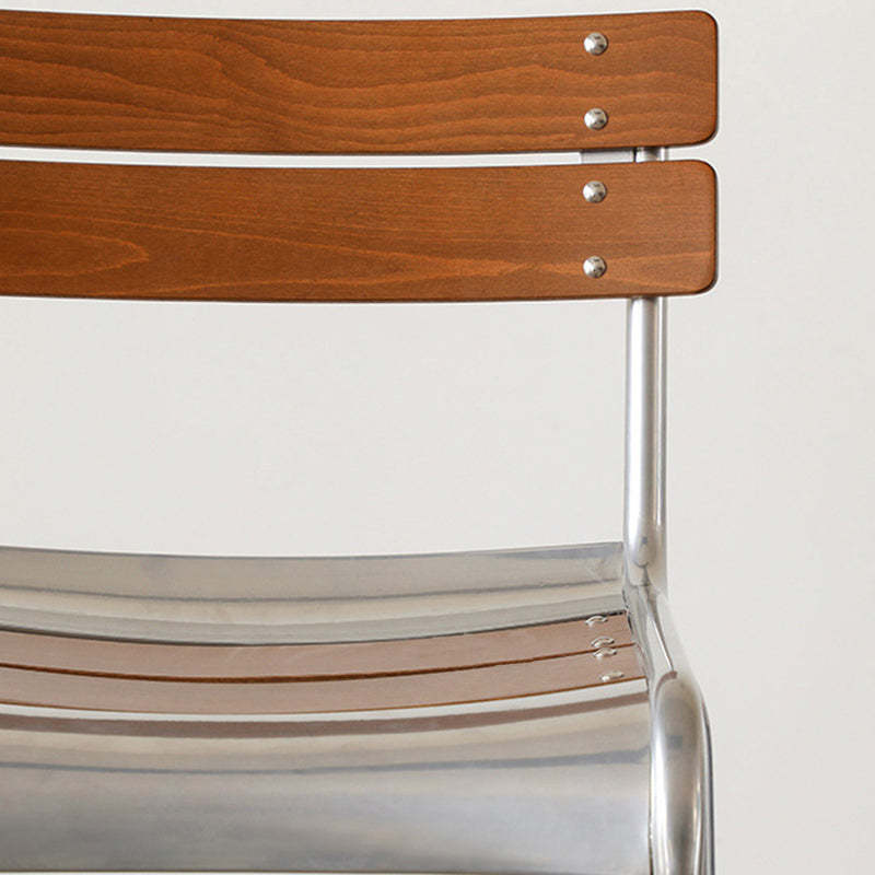 Retro Beech Wood Metal Bar Stool