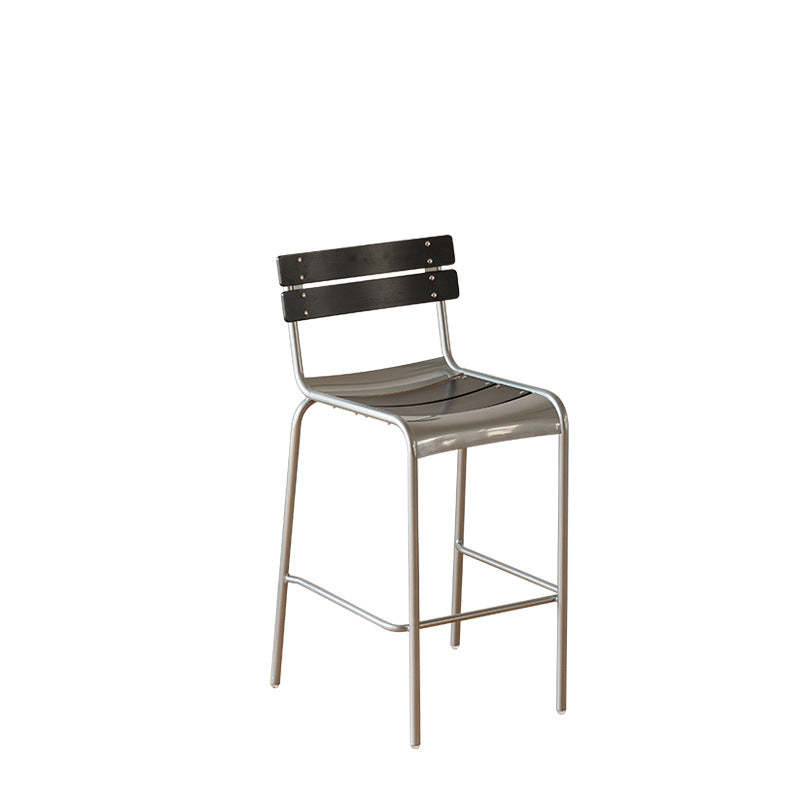 Retro Beech Wood Metal Bar Stool