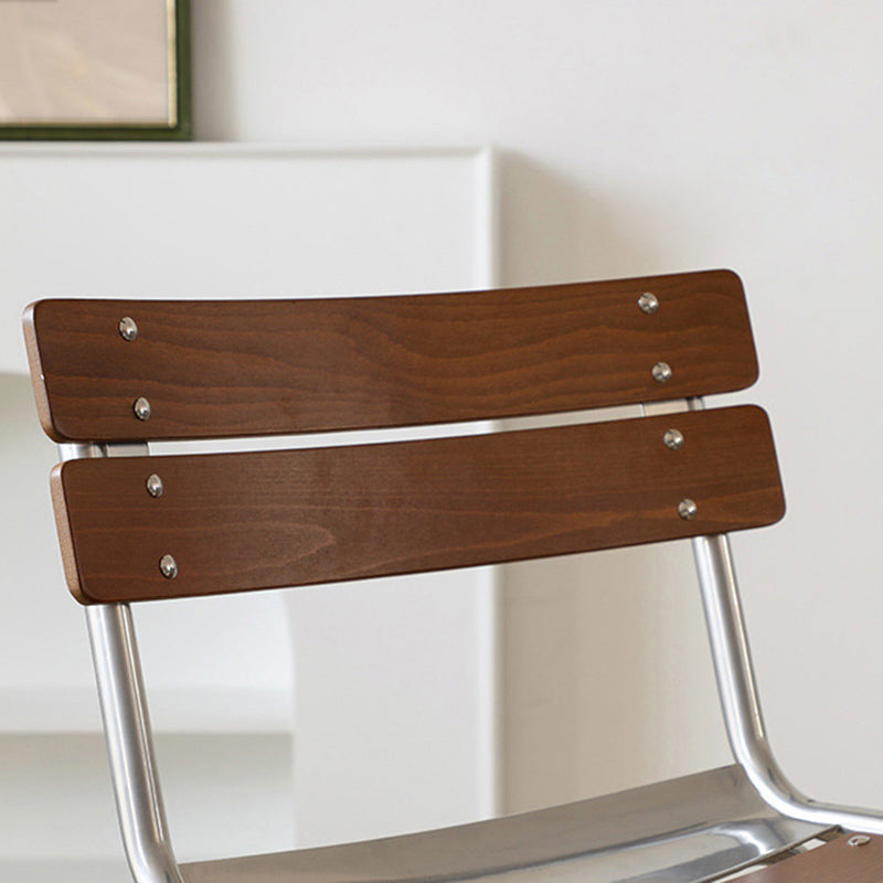 Retro Beech Wood Metal Bar Stool