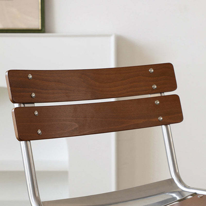 Retro Beech Wood Metal Bar Stool