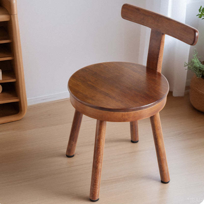 Retro Nanmu Bamboo Round Swivel Low Stool