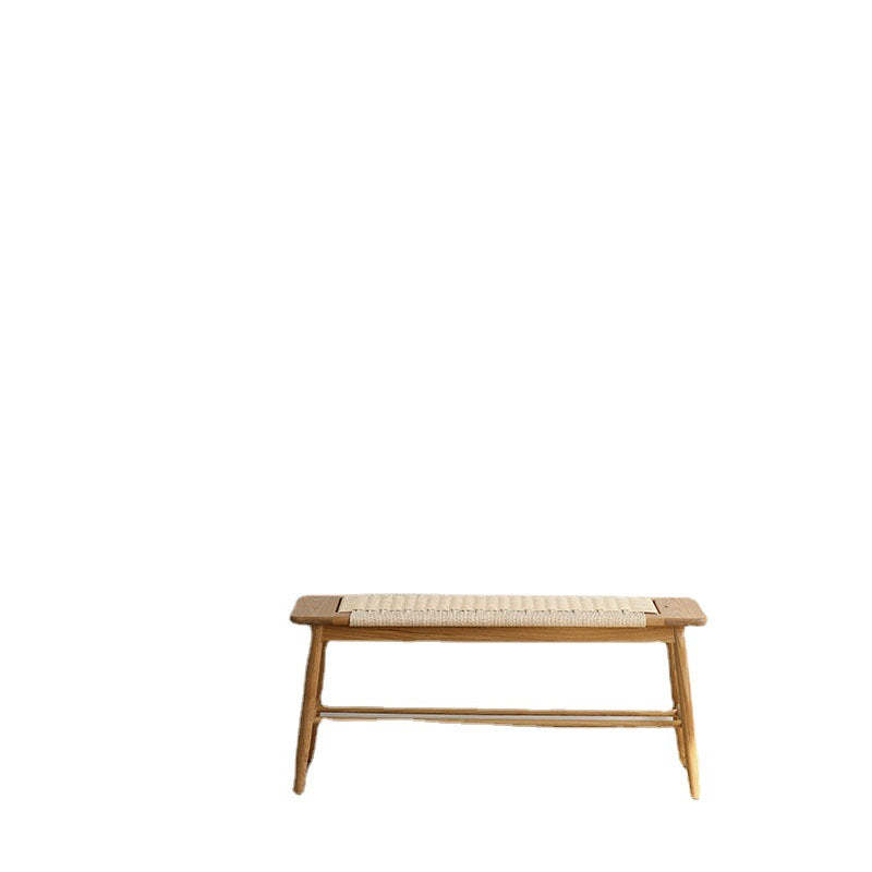 Nordic Oak Cherry Wood Cord 2-Tier Rectangular Bench