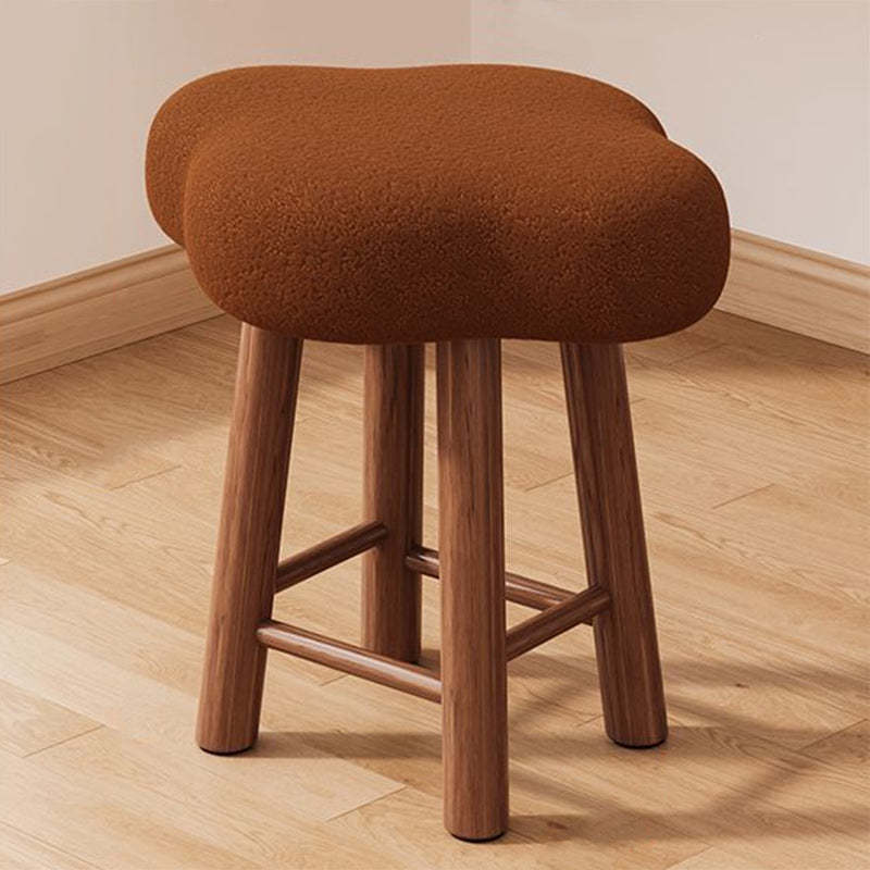 Nordic cloud lambswool vanity stools in fabric wood