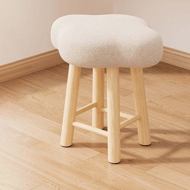 Nordic Lambswool Tech Fabric Wood Cloud Stool