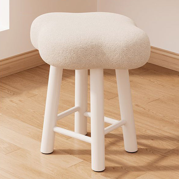 Nordic Lambswool Tech Fabric Wood Cloud Stool
